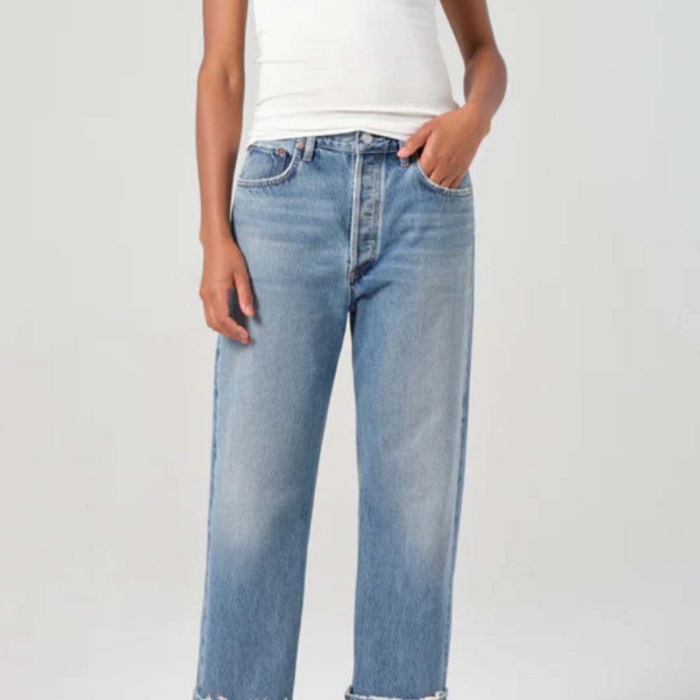 Agolde FRAN LOW SLUNG Light Blue Straight Leg Jeans Color: FORCE Size 29